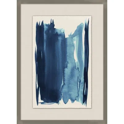 Wendover Art Group Cobalt Impressions 4 By Thom Filicia - Shadow Box Painting In Blue;beige