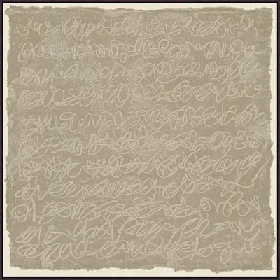 Wendover Art Group Code Gray 1 - Floater Frame Print On Canvas In Tan,gray