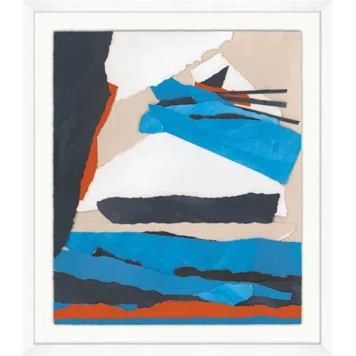 Wendover Art Group Collage Study 3 By Thom Filicia - Single Picture Frame Painting In Blue;black;ivory