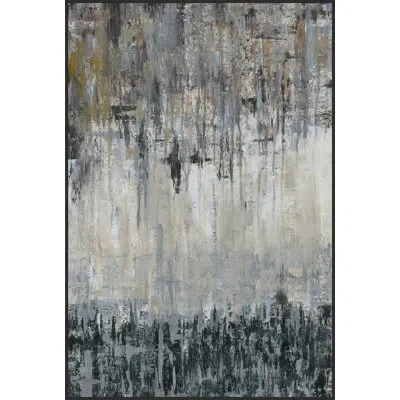 Wendover Art Group Collapse By Thom Filicia - Floater Frame Painting On Canvas In Brown;gray