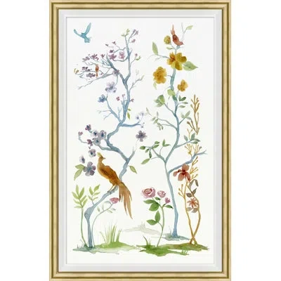 Wendover Art Group Colored Chinoiserie 2 - Single Picture Frame Print On Paper In Blue,green,red,orange