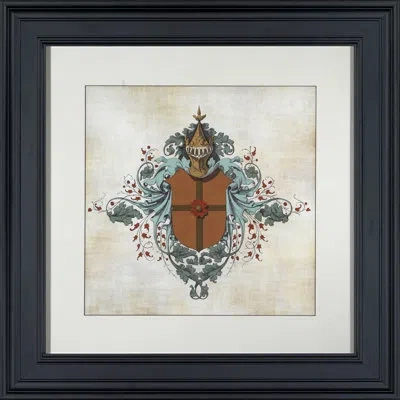 Wendover Art Group Colored Shield Motif I - Picture Frame Graphic Art On Paper In Brown;beige;teal