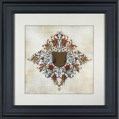 Wendover Art Group Colored Shield Motif Ii - Picture Frame Graphic Art On Paper In Brown;beige