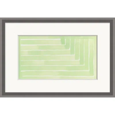 Wendover Art Group Colored Square 5 - Picture Frame Painting On Paper In Lime Green