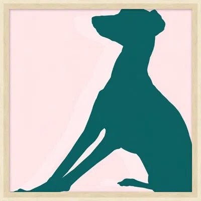 Wendover Art Group Colorful Whippet 2 By Thom Filicia - Picture Frame Painting On Paper In Green;pink