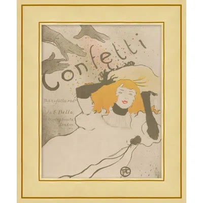 Wendover Art Group Confetti - Picture Frame Painting On Paper In Gray;yellow