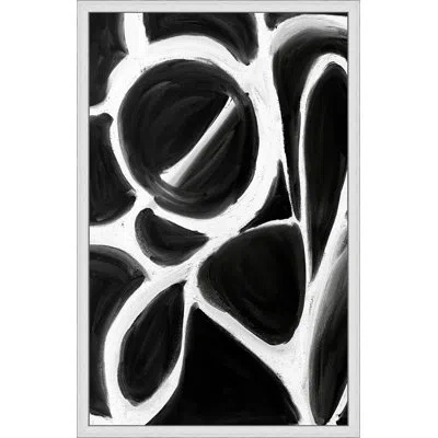 Wendover Art Group Contemporary Gallery - Delineated View 1 By Lillian August - Floater Frame Painting On Canvas In Black;white