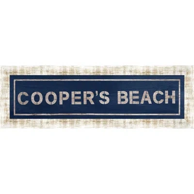 Wendover Art Group Coopers Beach By Hamptons - Picture Frame Textual Art In Navy