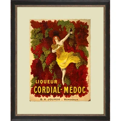 Wendover Art Group Cordial Medoc - Picture Frame Advertisements On Paper In Red;yellow;ivory