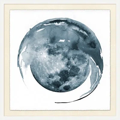 Wendover Art Group Cosmic Coffee 4 - Picture Frame Painting On Paper In White;navy