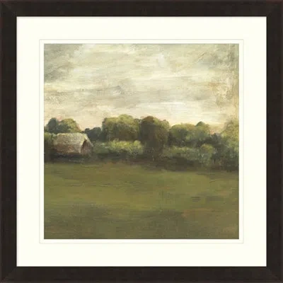 Wendover Art Group Country Meadow 2 - Picture Frame Painting On Paper In Green;gray