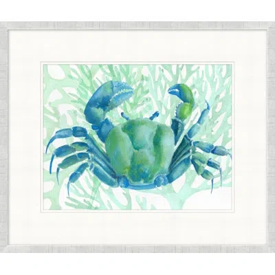 Wendover Art Group Crab Composition 1 - Picture Frame Painting On Paper In Blue