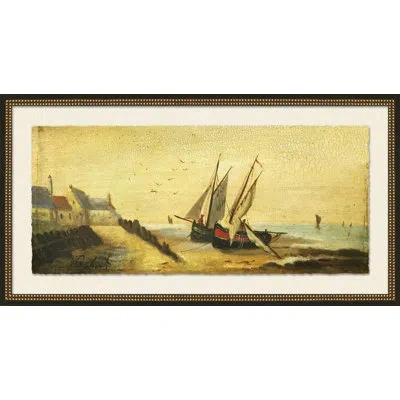 Wendover Art Group Crackled Antique Shore - Picture Frame Painting On Paper In Brown