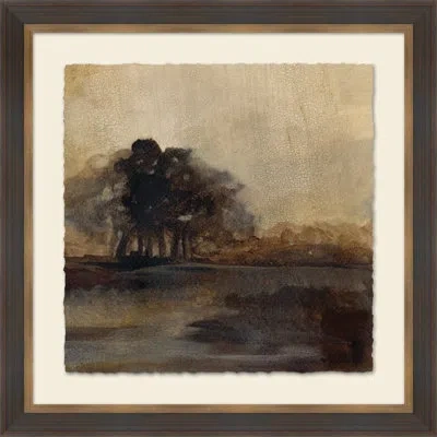 Wendover Art Group Crackled Reminiscent Countryside Iii - Picture Frame Painting On Paper In Black;brown;gray
