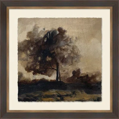 Wendover Art Group Crackled Reminiscent Countryside V - Picture Frame Painting On Paper In Black;brown;gray