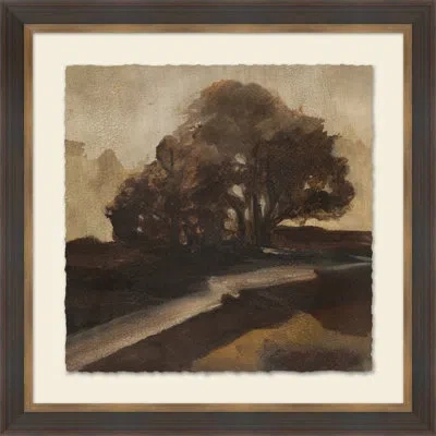 Wendover Art Group Crackled Reminiscent Countryside Vi - Picture Frame Painting On Paper In Black;brown;gray