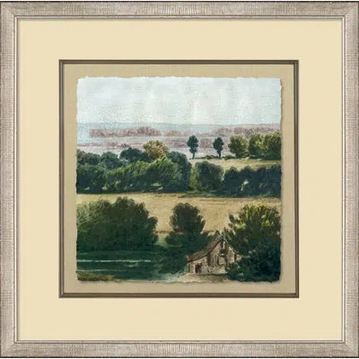 Wendover Art Group Crackled View To The Coast Ii - Picture Frame Painting On Paper In Blue;green;beige