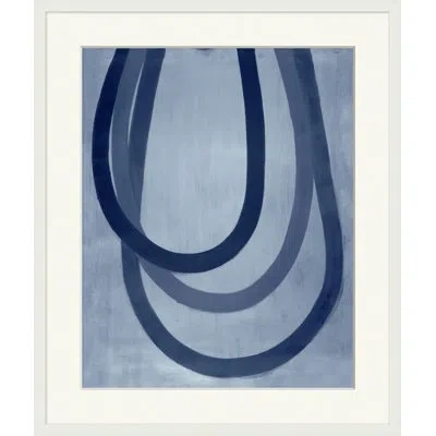 Wendover Art Group Curvature 1 - Picture Frame Painting On Paper In Navy