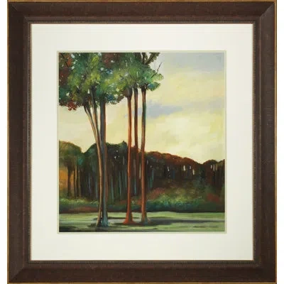 Wendover Art Group 'cypress Trees' Framed Painting On Glass In Brown;green;beige