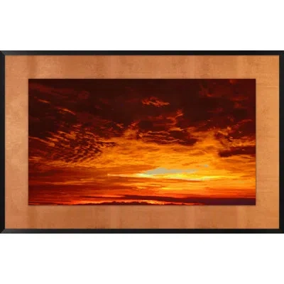 Wendover Art Group Darkset By Mat Sanders - Single Picture Frame Print On Paper In Orange