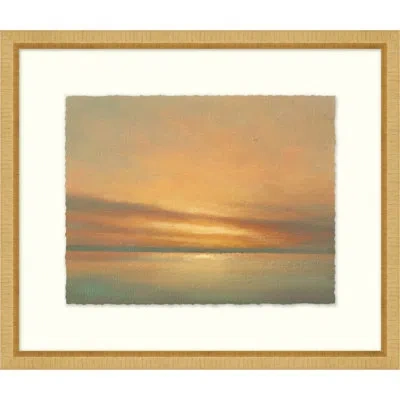 Wendover Art Group Dawn From Castle Green - Picture Frame Painting On Paper In Blue;yellow