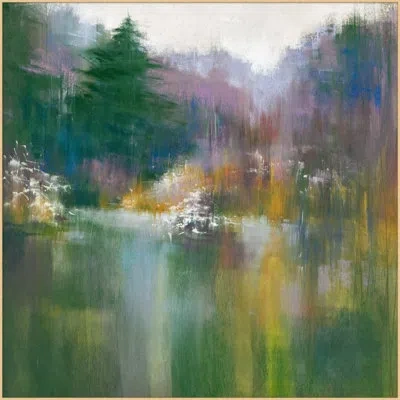 Wendover Art Group December Rain - Painting On Canvas In Green;yellow;purple