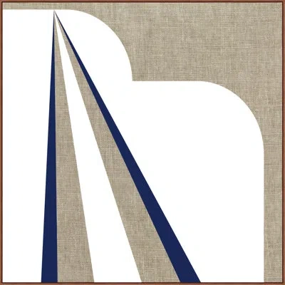 Wendover Art Group Deco Texture 2 By Christopher Kennedy - Floater Frame Graphic Art On Canvas In White;navy;light Brown
