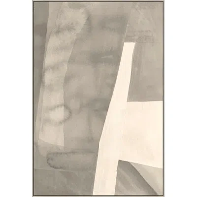 Wendover Art Group Deconstructed Deluge 2 By Christopher Kennedy - Floater Frame Painting On Canvas In Gray;tan