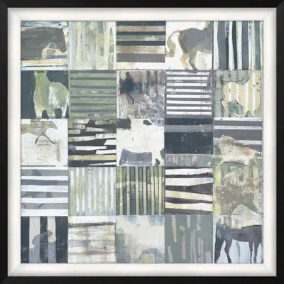 Wendover Art Group Decor Chevaux - Picture Frame Painting On Paper In Gray