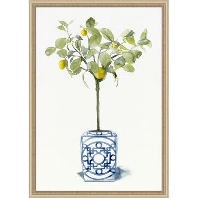 Wendover Art Group Decorative Tree 2 - Single Picture Frame Print On Paper In Green,ivory,blue
