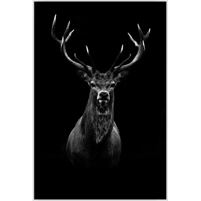 Wendover Art Group Deer Shadows 1 In Black,white