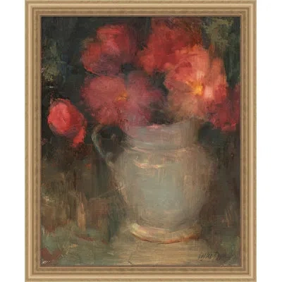 Wendover Art Group Delaware Peonies - Picture Frame Painting In Gray;red
