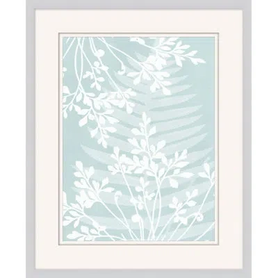 Wendover Art Group Delicate Fern Assimilation 1 - Picture Frame Painting On Paper In White;light Blue