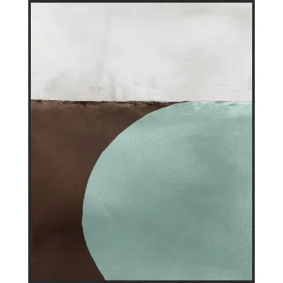 Wendover Art Group Desert Scene By Thom Filicia - Floater Frame Painting On Canvas In Mint;copper