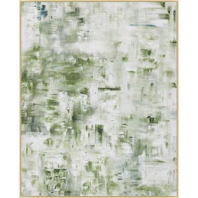 Wendover Art Group Dew Point By Thom Filicia - Floater Frame Painting On Canvas In White;green