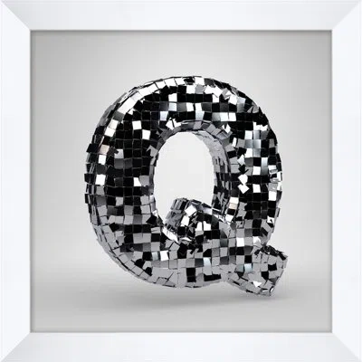 Wendover Art Group Disco Letter Q In Black,white,silver