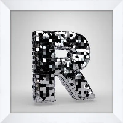 Wendover Art Group Disco Letter R In Black,white,silver