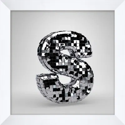 Wendover Art Group Disco Letter S In Black,white,silver