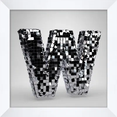 Wendover Art Group Disco Letter W In Black,white,silver