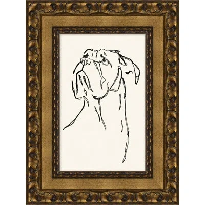 Wendover Art Group Distinguished Mate 4 By Thom Filicia - Picture Frame Drawing Print On Paper In Black;ivory