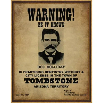 Wendover Art Group Doc Holliday - Picture Frame Graphic Art Print In Black;brown