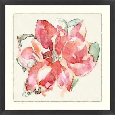 Wendover Art Group Dramatic Bloom 4 - Picture Frame Painting On Paper In Green;pink