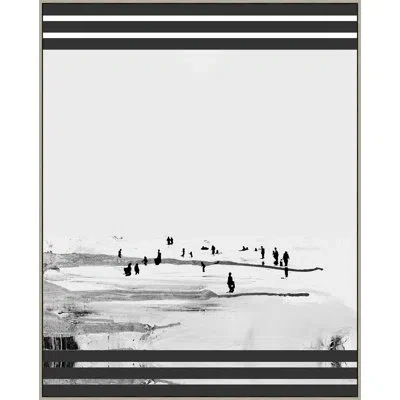 Wendover Art Group Drifting Horizon 2 By Thom Filicia - Floater Frame Print On Canvas In Black;gray