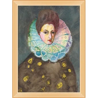 Wendover Art Group Duchess Kopie - Picture Frame Painting On Canvas In Blue;brown;gray