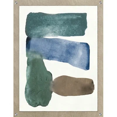 Wendover Art Group Earthly Seaboard 3 By Thom Filicia - Unframed Painting In Blue;brown;green