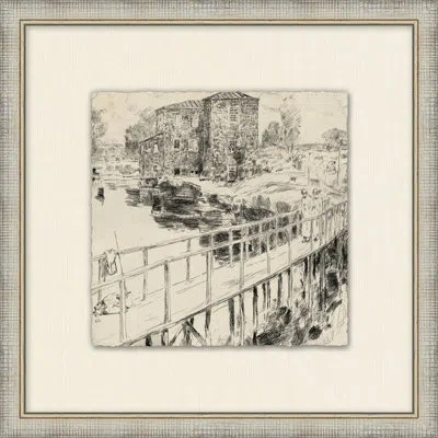 Wendover Art Group East Hamptons 3 - Picture Frame Painting On Paper In Black;gray