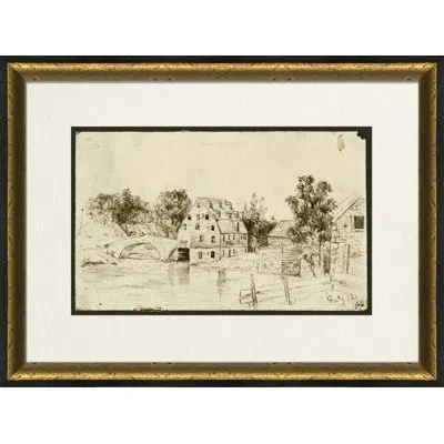 Wendover Art Group East Of The Mississippi Ii - Picture Frame Drawing Print On Paper In Gray;ivory