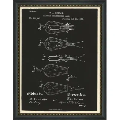 Wendover Art Group Edison Bulbs 4 - Picture Frame Graphic Art On Paper In Black;white