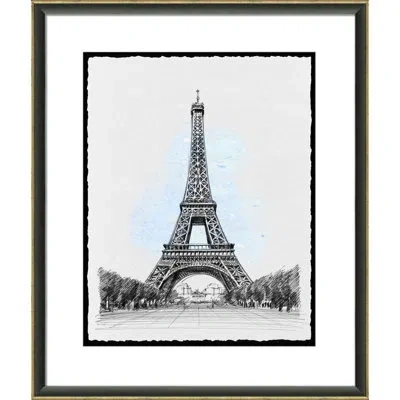 Wendover Art Group Eiffel Tower - Picture Frame Drawing Print On Paper In Black