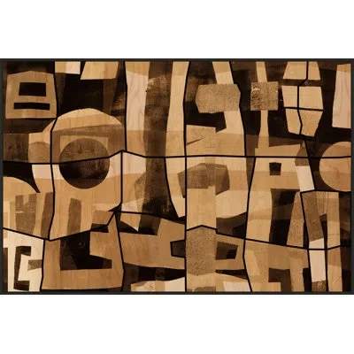 Wendover Art Group Elemental Motif 2 By Christopher Kennedy - Floater Frame Graphic Art On Wood In Black;brown;beige